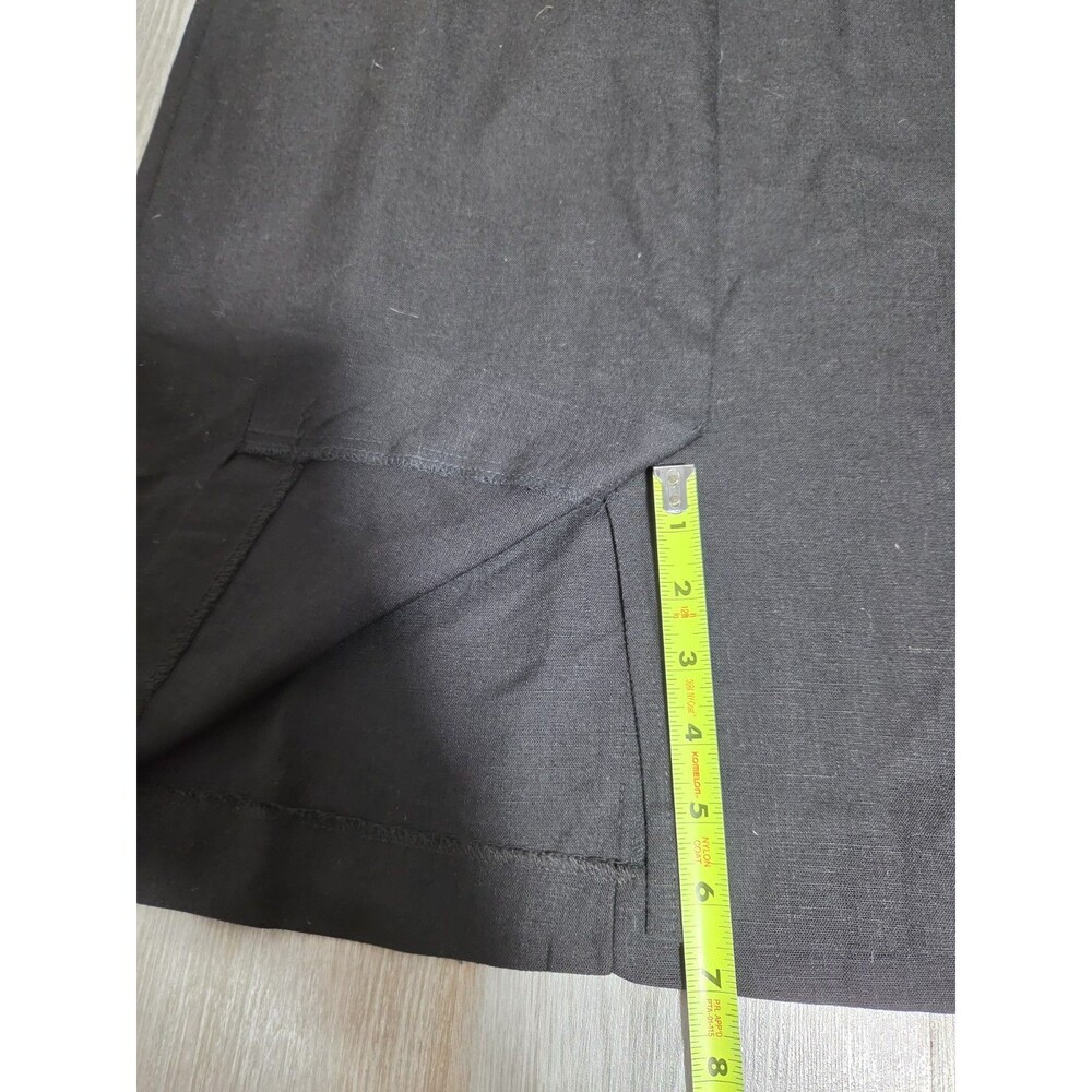 VTG Positive Attitude Black Linen Blend Sheath Dress Button Puff Sleeve 9/10 EUC - Picture 10 of 10